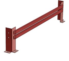 Комплект защиты рамы двойного ряда 2400 мм красная