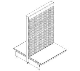 Cтеллаж островной перфорированный Нордика 1550x1250