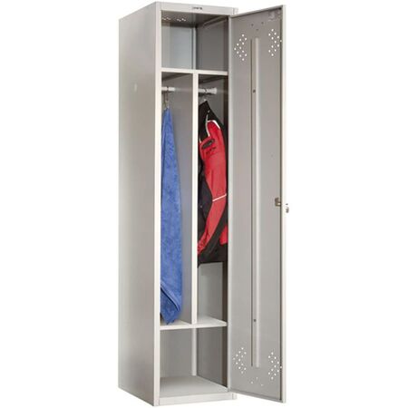 Шкаф металлический для одежды LS(LE)-11-40D концевой Шкаф металлический для одежды LS(LE)-11-40D концевой