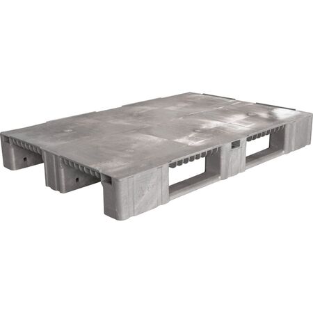 Сплошной паллет на 3-х полозьях 1200х800х150 серый Сплошной паллет на 3-х полозьях 1200х800х150 серый