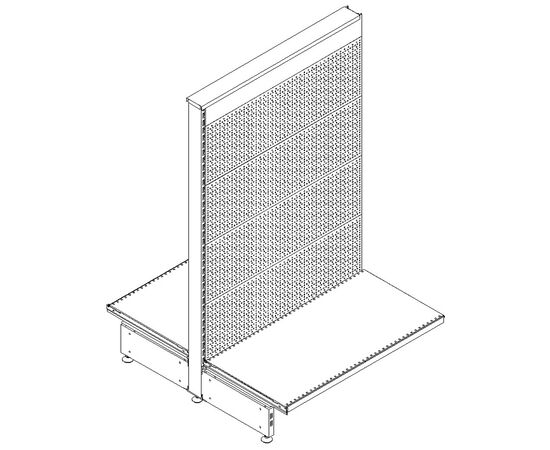 Cтеллаж островной перфорированный Нордика 1750 (1000 мм) без полок