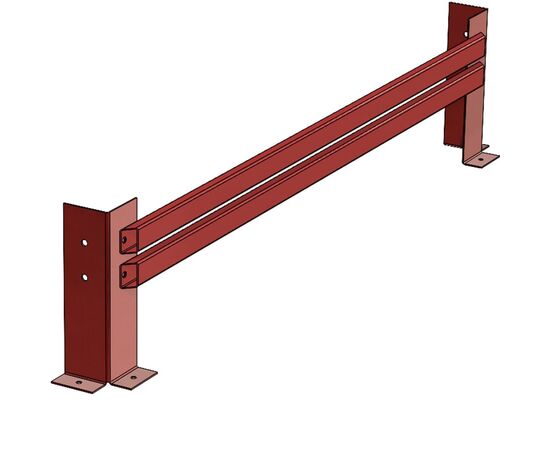 Комплект защиты рамы двойного ряда 2400 мм красная